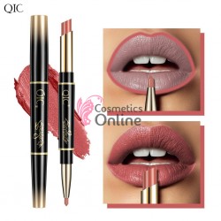 Ruj solid pentru buze si creion pentru contur 2 in1 QIC Beauty Lip Liner Cod 09 Satin Rose